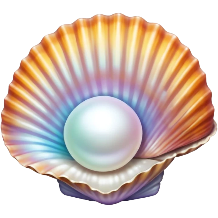 opened sea shell pearl inside emoji