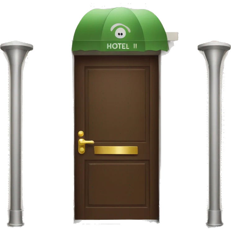 Hotel hanging door sign  emoji