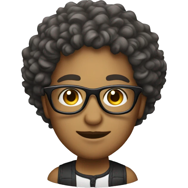 interior designer with cool glasses and curly hair emoji