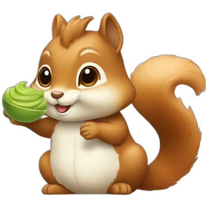 Squirrel with matcha emoji