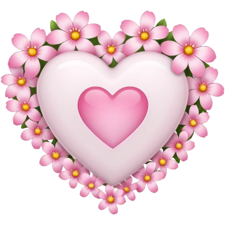 Emoji white heart with pink flowers emoji