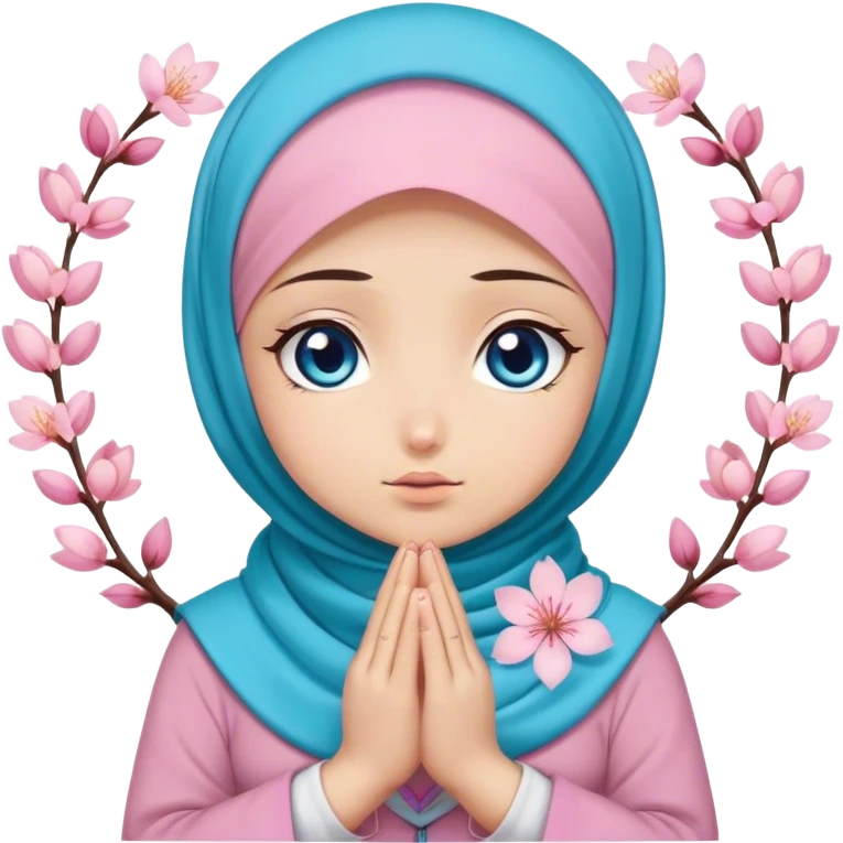 Turkish beautiful finish Konya girl blue eyes with sakura turkis hijab and dua  emoji