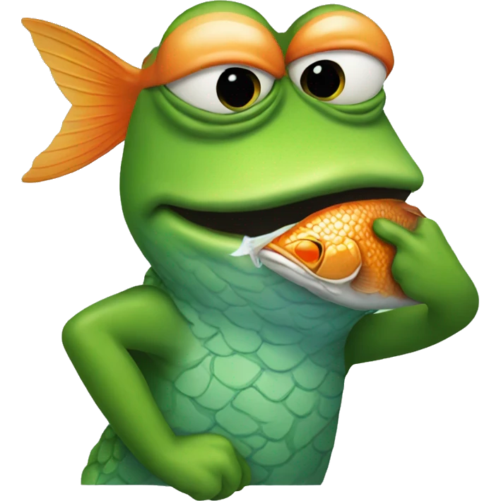 pepe kissing a fish  emoji