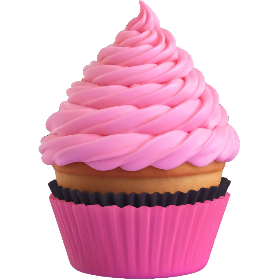 cupcake with pink icing emoji