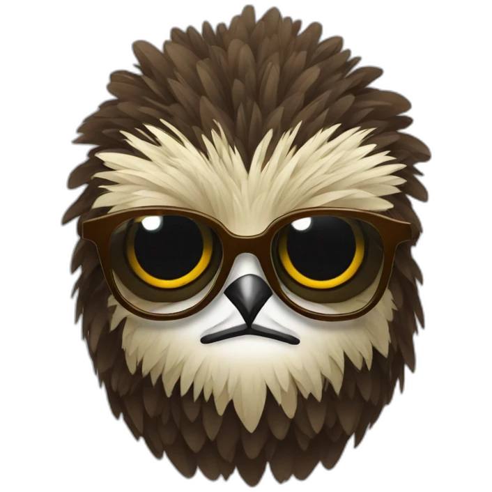 buho con gafas emoji