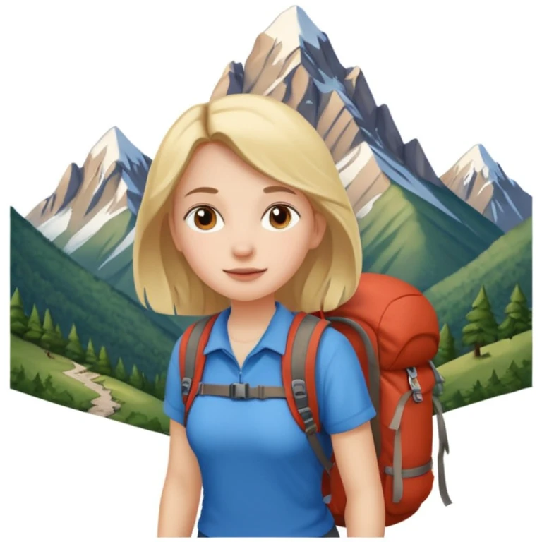 girl back packing mountains background  emoji