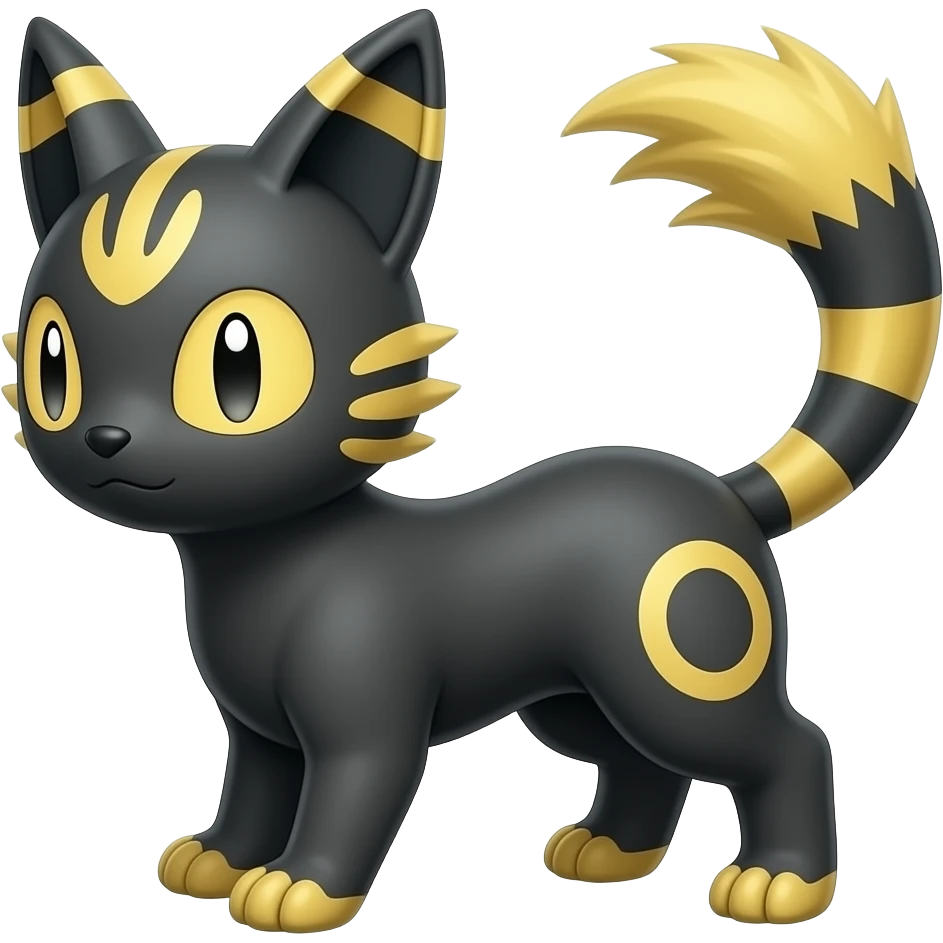 Shiny Salandit-Umbreon-Genet-Noivern-Noibat-Serval-Hybrid (Full body) emoji