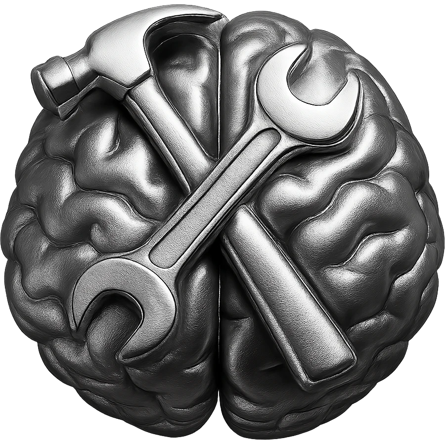 colorful brain with tools inside emoji