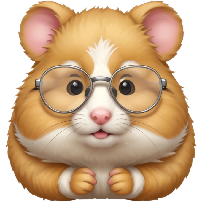 CUTE GOLDEN HAMSTER WITH GLASSES EDIT THE VIDEO emoji