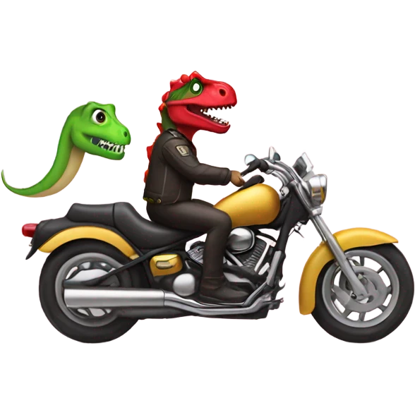 EmojiDinosaure sur une moto avec un tutu emoji