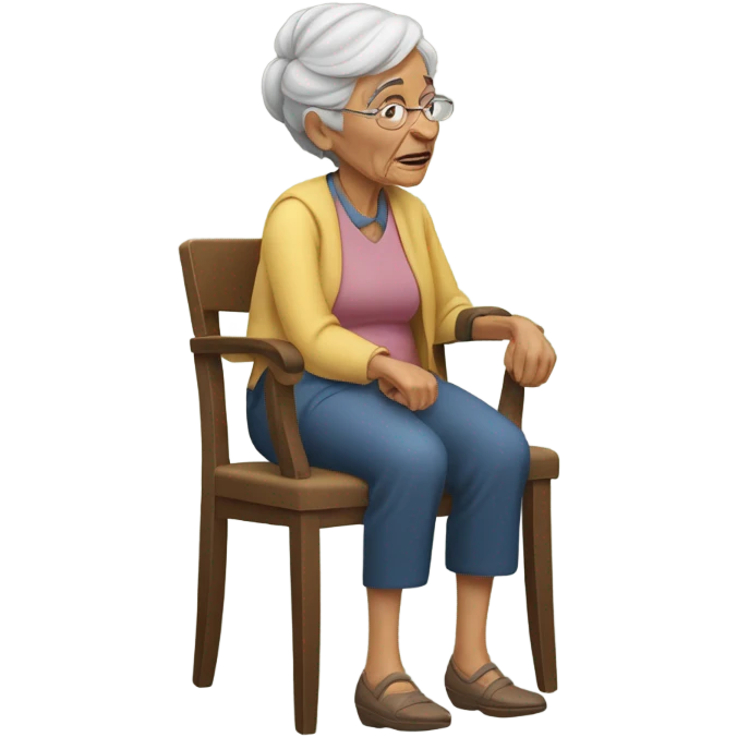 Grandma having backpain emoji