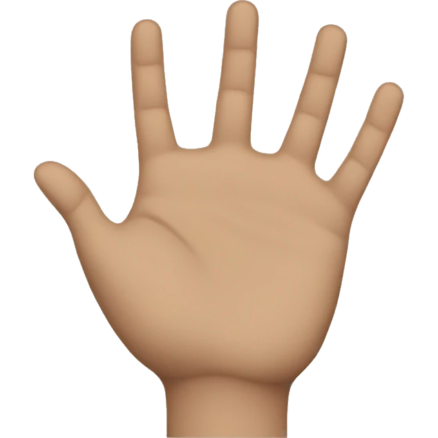 Mano con 5 dedos emoji