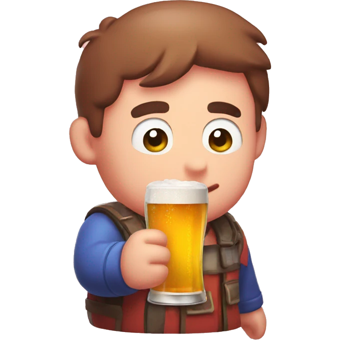 Kirby drinking beer emoji