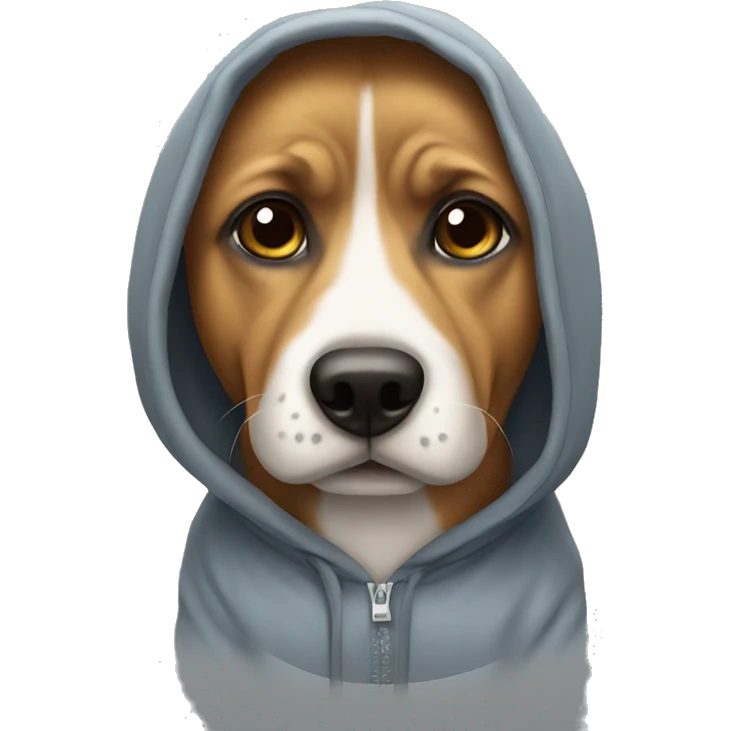 dog wearing a hoodie emoji