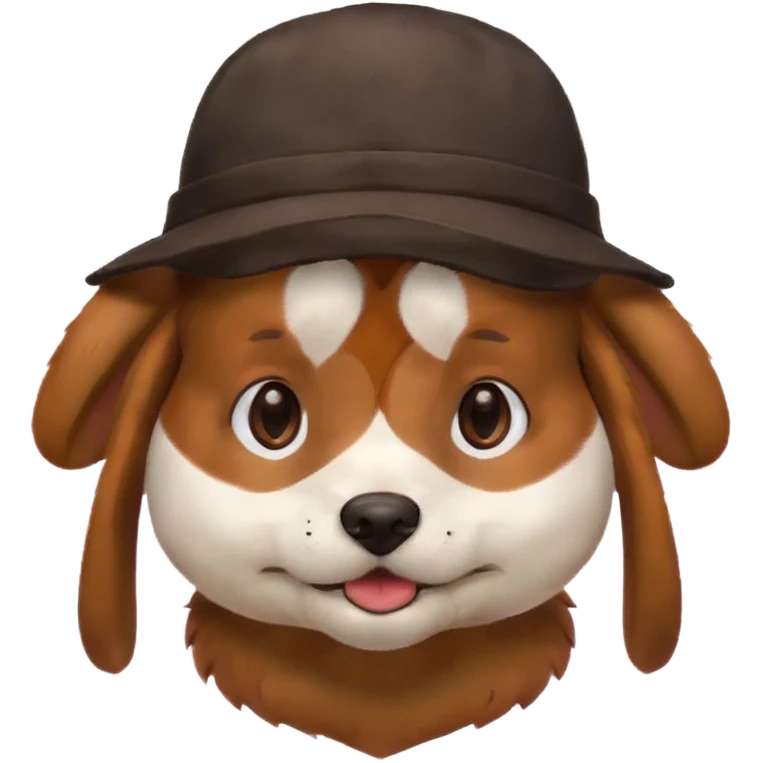 Dog wearing emoji