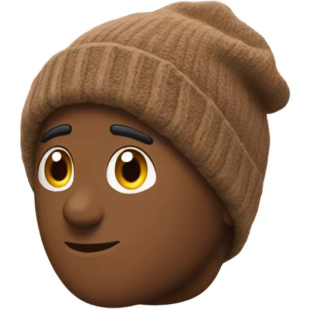 Brown oversized beanie hat emoji
