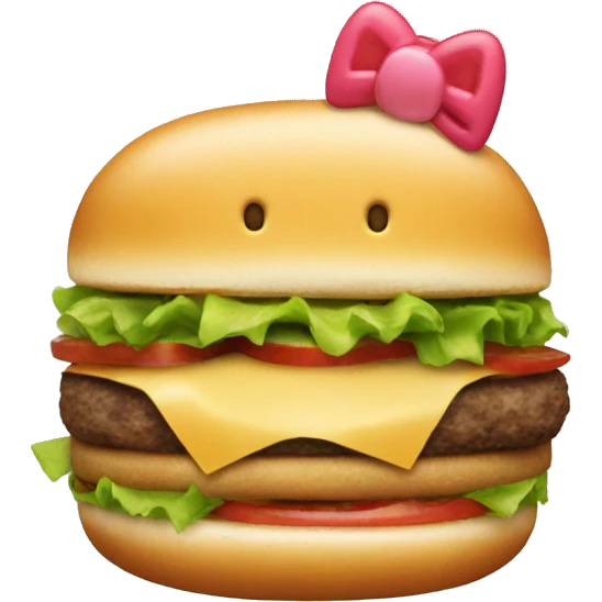hello kitty hamburger emoji