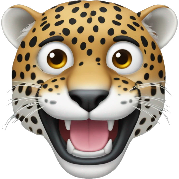 Un jaguar con ojos muy abiertos y una expresión de asombro en su rostro.
El jaguar podría tener su boca ligeramente abierta en señal de sorpresa, y que sea mexicano emoji
