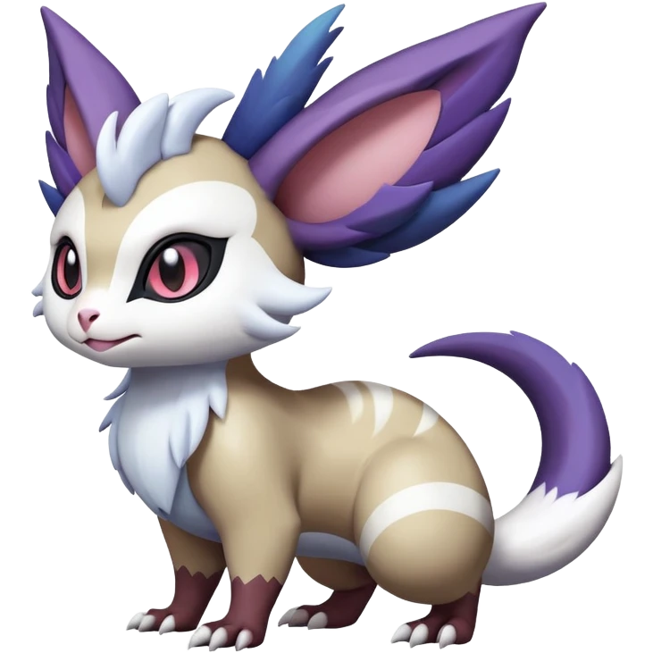 Shiny Furret-Absol-Noibat-Noivern-Hybrid (Full body) emoji