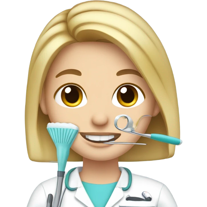 Dental hygienist with dirty blonde hair  emoji