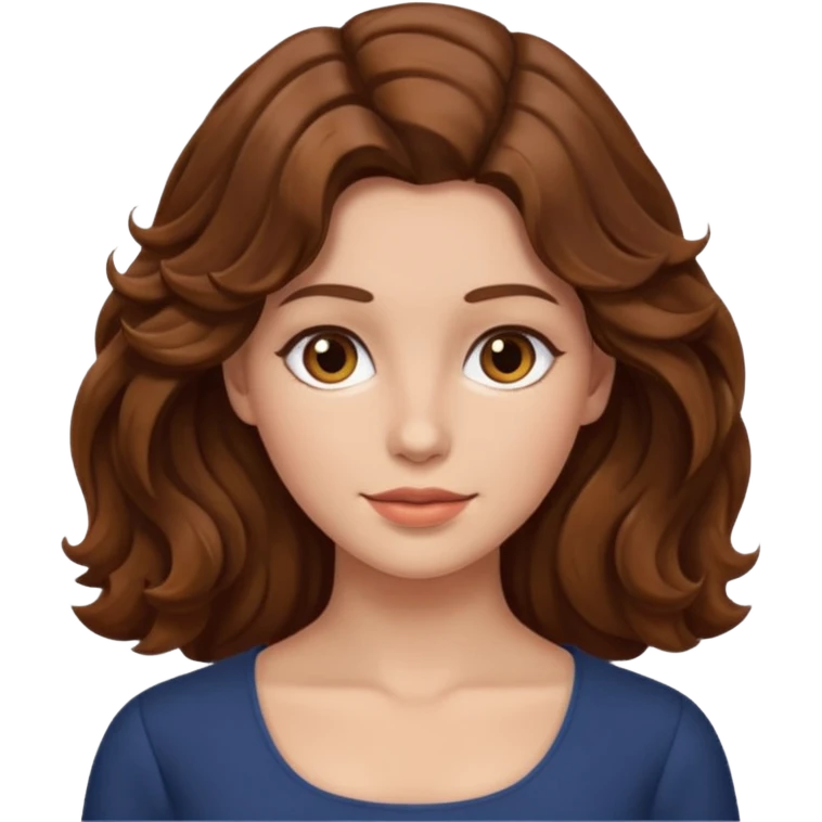 brown wavy hair woman, only face, no neck or torso showing emoji