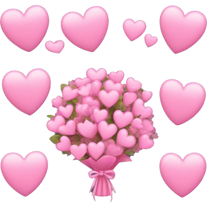Bouquet of pink hearts with a bow emoji
