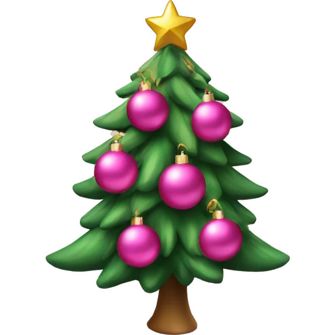 christmas tree with pink ornaments  emoji