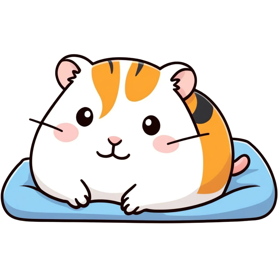 sleepy hamster lying on the bed emoji