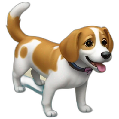 Chat sur un chien sur un surf emoji