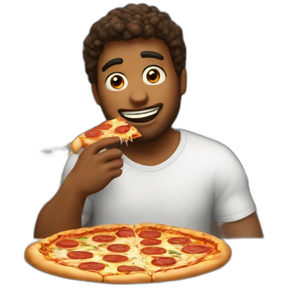 ha guy asking for pizza emoji