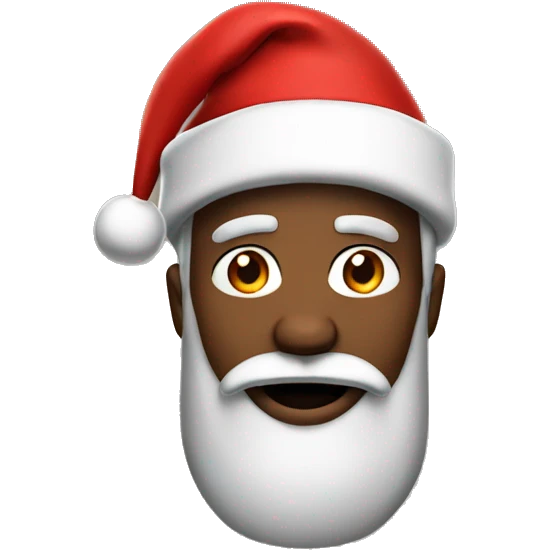 a black man with ultra big jawline and a christmas hat emoji