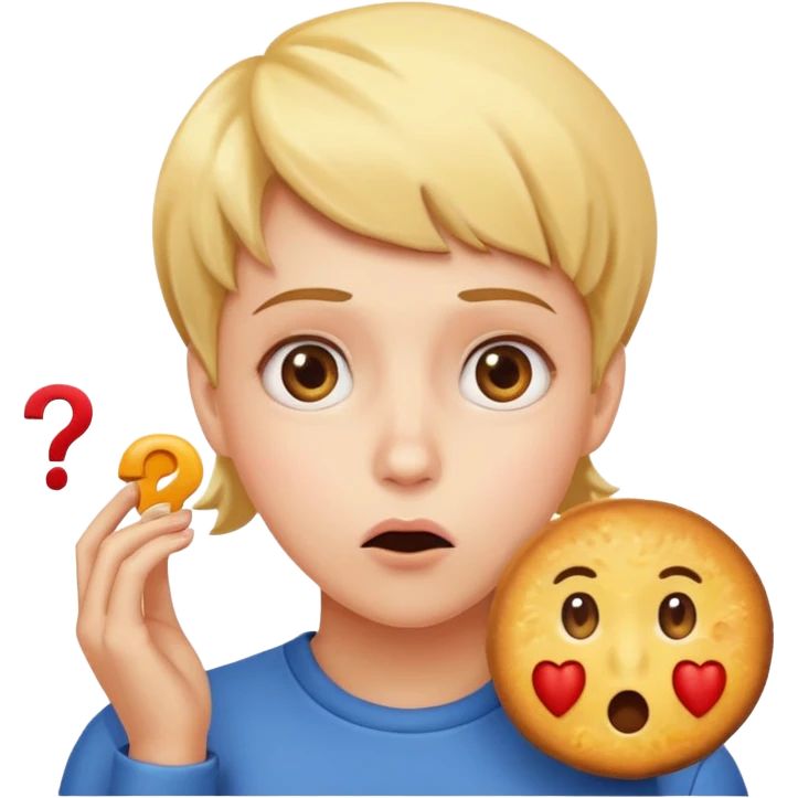 Draw an emoji where a person thinks with a question mark in front of the food emoji