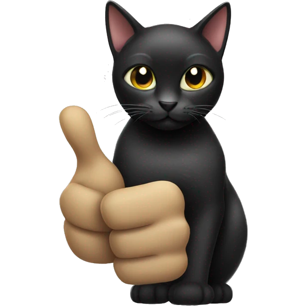 Black cat thumbs up emoji