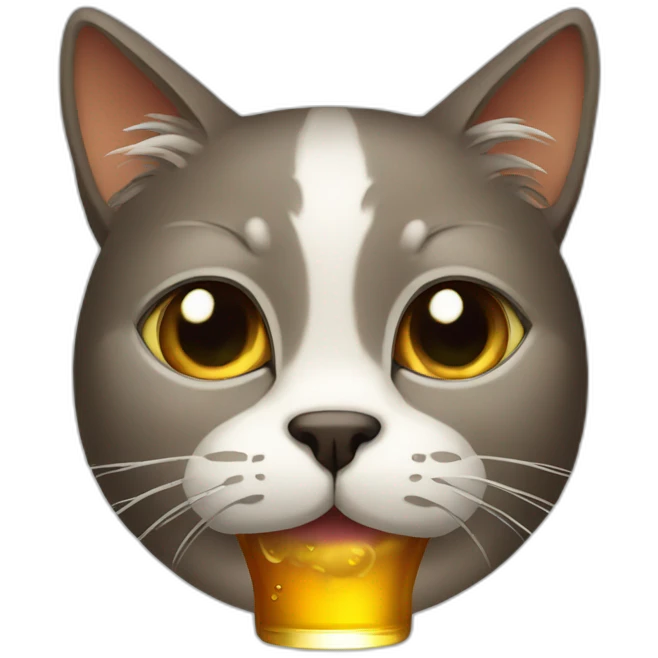 Cat drink beer  emoji