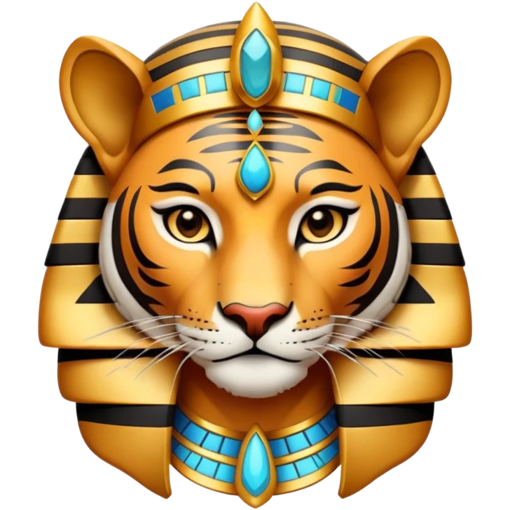 Tiger pharaoh with Egyptian headdress emoji