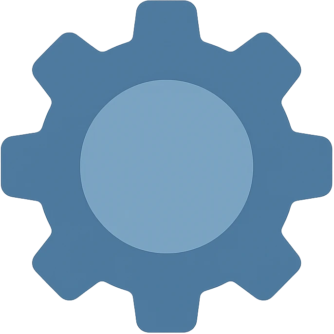 gear settings icon, flat color style, simple and modern emoji