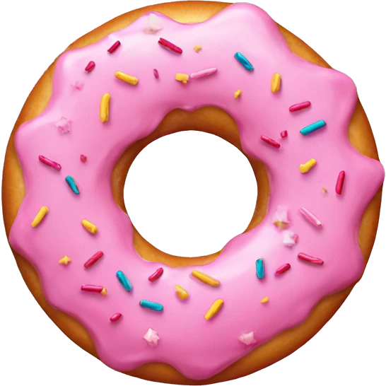 Pink donut with sprinkles emoji
