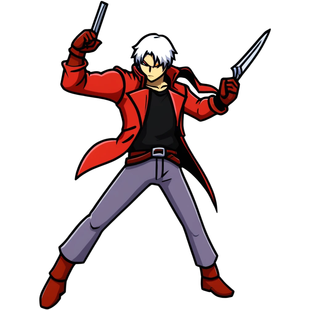 Dante from Devil May Cry in fighting pose emoji