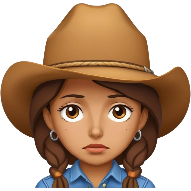Sad cowgirl emoji