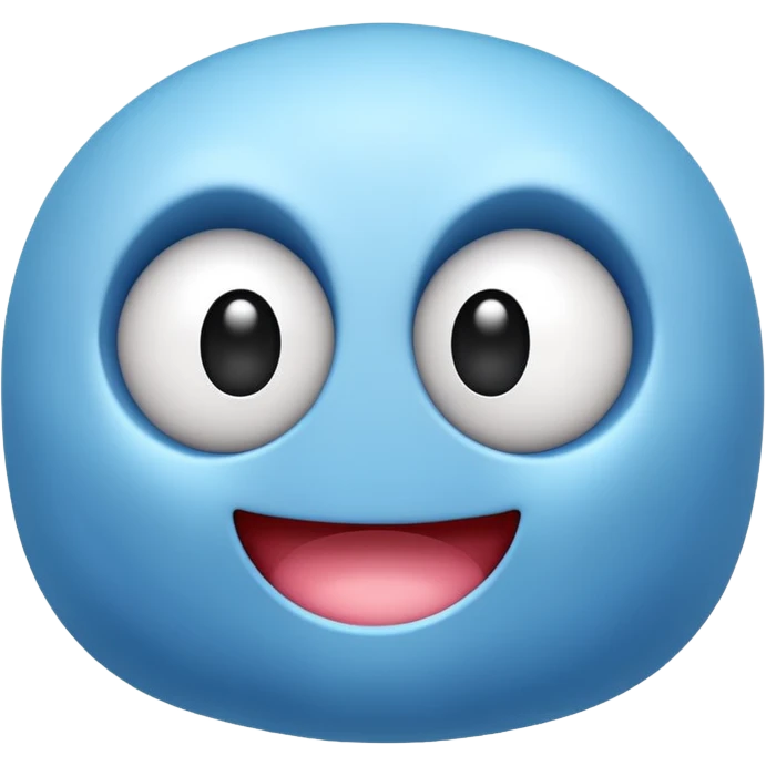 Sky Blue Pacman ghost character with big eyes emoji