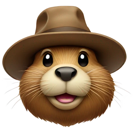 Beaver wearing a hat emoji