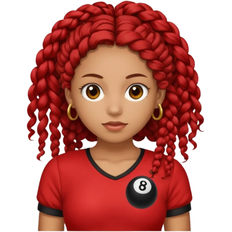 Light brown curly 3b 3a hair cassie braids light brown eyes red 8 ball top 🎱 emoji