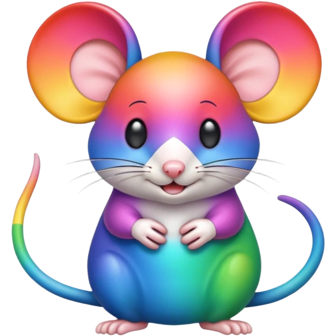 rainbow colored mouse emoji