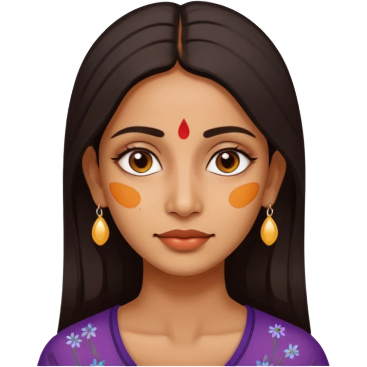 make an emoticon of a woman that has gel-like under eye patches of skincare of transparent color and make the woman slighlty indian, please remove the earrings anf the bindi  emoji
