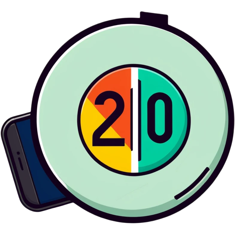 Circular music badge with "2010" text prominently displayed and smartphone emoji