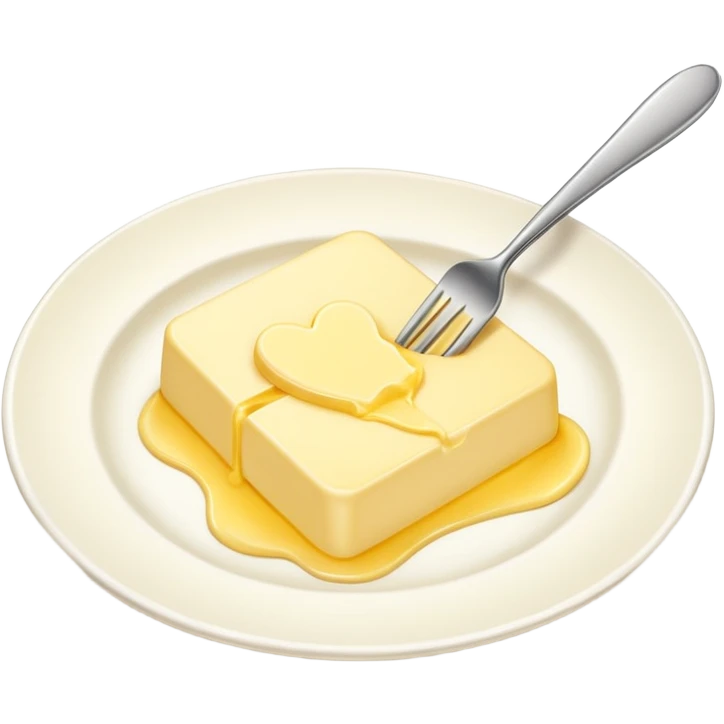 Butter on the white plate  emoji