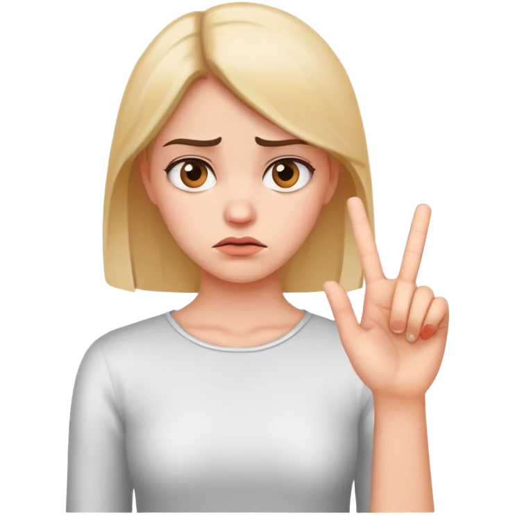 annoyed girl with stop hand gesture emoji