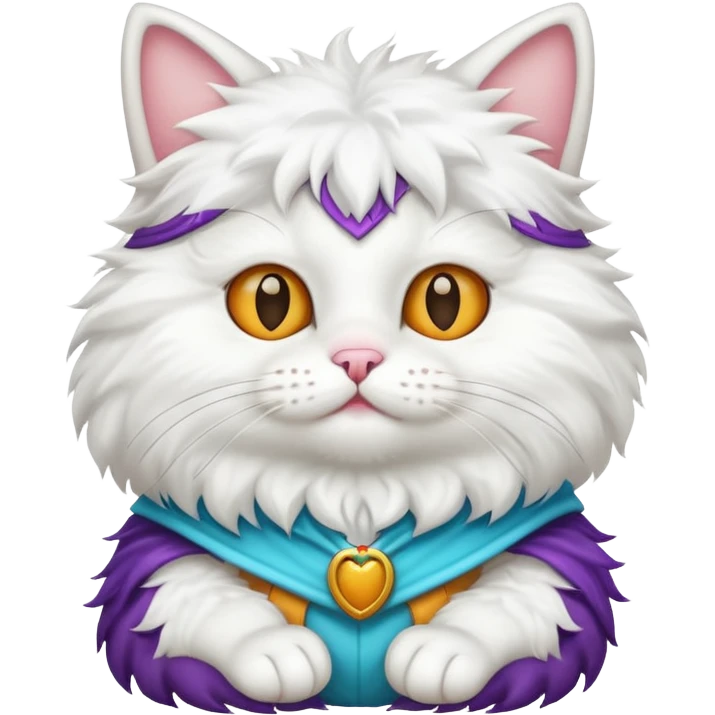 white cat with funny costume emoji