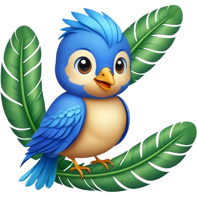 smiling blue bird with tropical features, inspired by Rio emoji