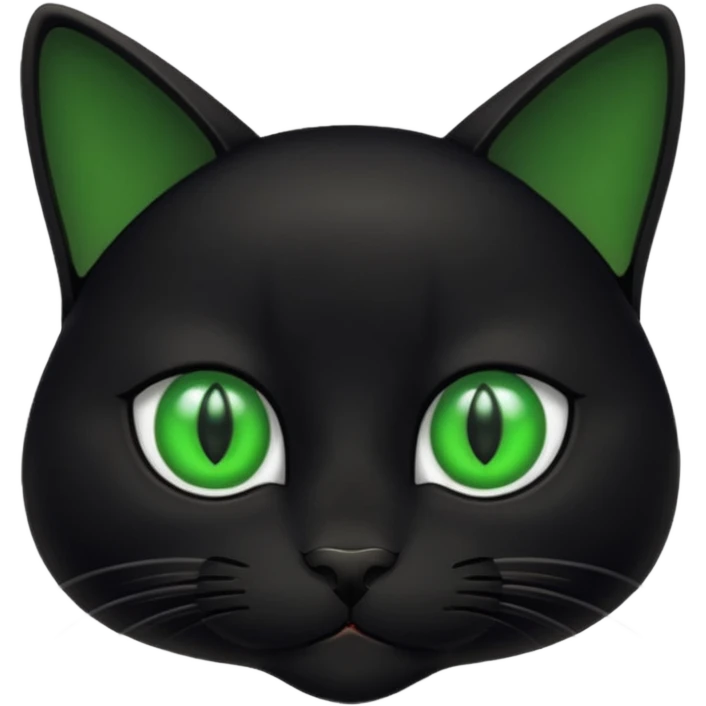 Black cat with green eyes emoji